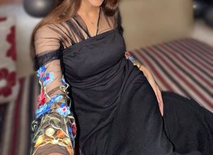 embroidered black dress by savana🖤