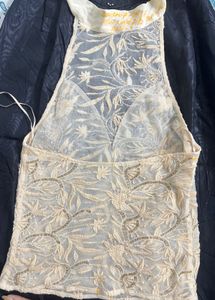 Halter neck cream party top