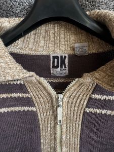 DK Striped Zip-Up Cardigan