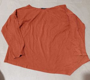 Stylish Orange Long Sleeve Top