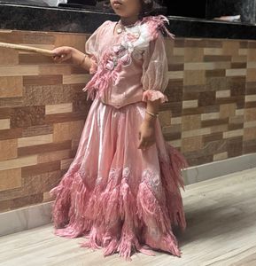 Pink Feathered Occasion Dress