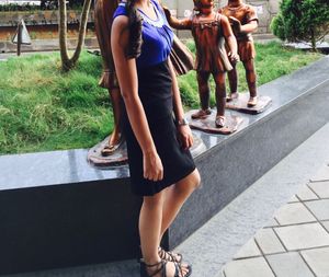 Straight Fit Blue Knee Length Dress