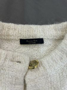 Massimo Dutti White Knit Cardigan