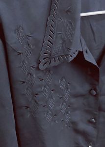 Cutwork Black Shirt