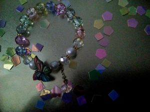 Colorful Beaded Butterfly Bracelet
