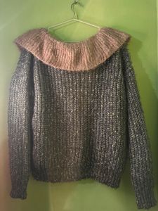 Golden and Green Colour Sweater For Girls