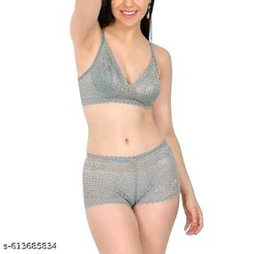 Non Padded Bra And Panty Set For Women