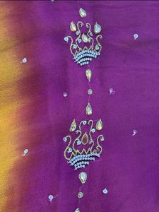Ombre Saree With Mirror Work &amp; Stone Embellishment