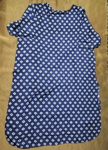 Navy Blue Rayon High Low Kurta