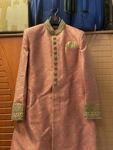 Elegant Sherwani - Pink & Gold
