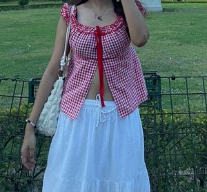 Red gingham rose top ❤️🌹