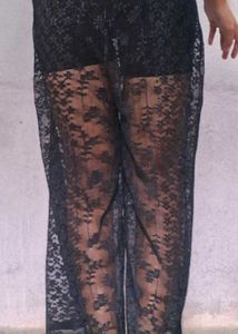 Black Mesh Pants For Ladies
