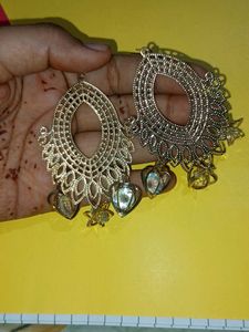Golden Heart Jhumkas