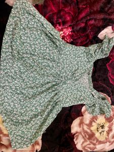 Floral Print Green Top