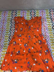 Orange Floral Dress