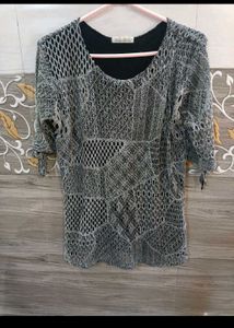 Combo Mesh Top &amp; Oversized T-shirt