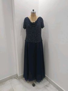 Elegant Navy Blue Evening Gown