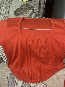 Rust Long Sleeve Crop Top