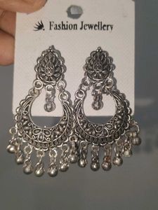 Silver Tone Drop Earrings