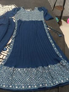 Teal blue palaZo set with dupatta