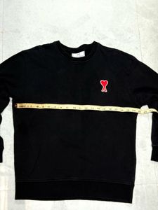 AMI Paris Black Crewneck Sweatshirt