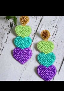 Combo Of 4 Rainbow Heart Earrings❤️
