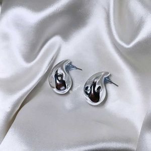 Drop Statement Silver Earrings