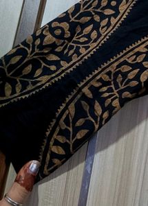 Black &amp; Gold Print Fabric