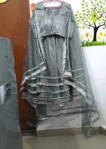 Gray Party Wear Lehenga Choli Set