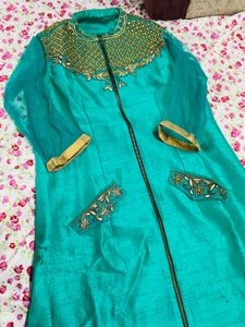 Elegant Teal Embroidered Kurta Set