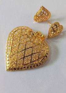 Gold Plated Heart Pendant With Ear Tops