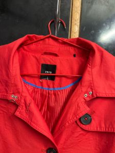 Red Trench Coat - Size Medium