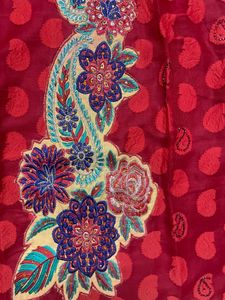 Red Green Paisley Embroidered Salwaar Kameez Set