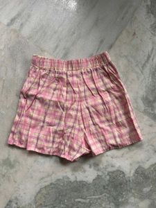 Berrylush Pink Plaid Mini Skort