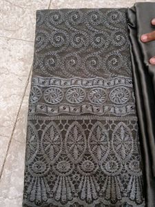 New Satin Grey Saree