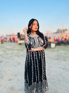 Black Embroidered Kurta Set