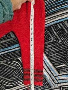 Red Patterned Knit Sweater with legging set