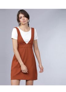 casual brown Skater/Jumper Dress