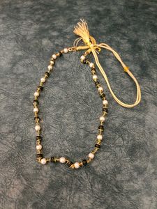 Beaded Pearl &amp; Onyx Necklace