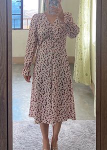 Floral Long Sleeve Midi Dress
