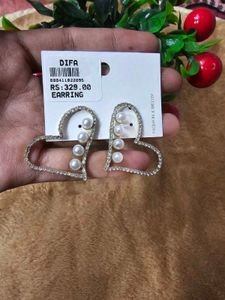 Combo Of White Stone Earrings And Bangle