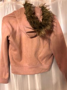 Pink Fur Hoodie Jacket