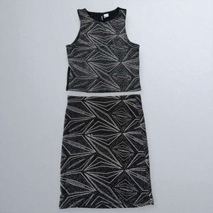 H&M Black Geometric Two-Piece Set