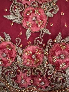 Embroidered Maroon Blouse