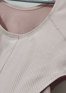 H&amp;M New Pink Ribbed Bodysuit