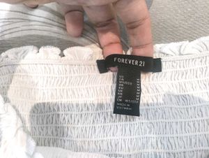 Forever 21, Elasticated Crop Top - Drop Sleeves