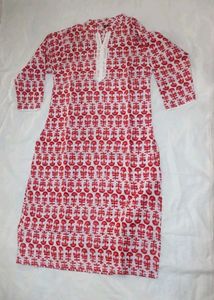 Red & White Print Tunic Dress