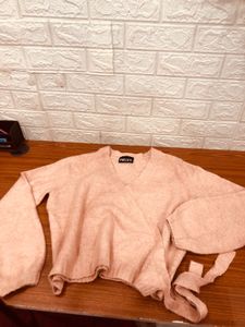 Peach Wrap wool sweater🕷️🕸️‼️