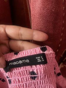 Pink Polka Dot Smocked Dress