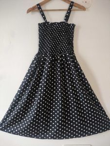 Polka Print Dress For Women, Black